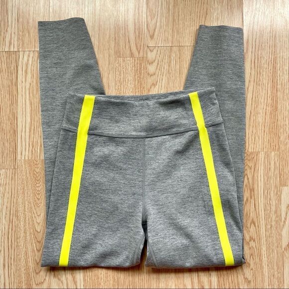 Zyia Active Gray/Green Striped Leggings - Size: 4 - Picture 2 of 11